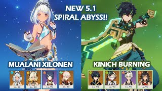 NEW 51 Spiral Abyss Mualani Xilonen amp Kinich Burning Floor 12 Genshin Impact [upl. by Nahsrad]