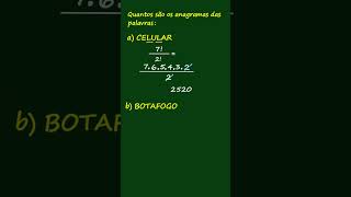 ANAGRAMAS permutacao combinatoria [upl. by Liddy]