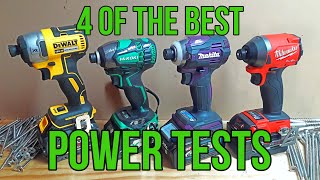 DeWalt VS HiKOKI VS Makita VS Milwaukee  4 Top Impact Drivers POWER TESTS [upl. by Bedell]