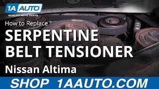 How to Replace Serpentine Belt Tensioner 0612 Nissan Altima [upl. by Bozovich]