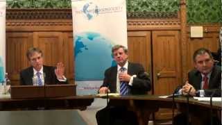 US diplomat Paul Bremmer quotshoedquot at meeting in British Parliament February 7th 2013 [upl. by Bak511]