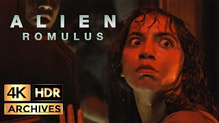 Alien Romulus  4K  HDR  Alien Xenomorph snatches Kay 2024 [upl. by Akerue]