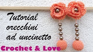 Tutorial orecchini ad uncinetto con perline sub Espanol [upl. by Aicac]