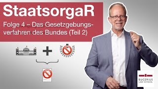 Das Gesetzgebungsverfahren des Bundes Teil 2  Staatsorganisationsrecht  Folge 4 [upl. by Aihsatan]