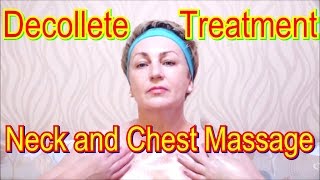 Decollete Treatment Such As Neck and Chest Massage Yourself Video  Facial SkinCare at Home [upl. by Relyks]