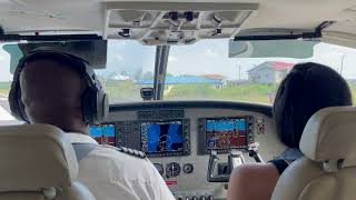 Placencia Airport Belize takeoff  cockpit view [upl. by Aliwt]