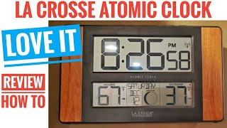 DETAILED REVIEW La Crosse Technology Atomic Clock with Outdoor Temperature Display I LOVE IT [upl. by Okime]