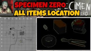 ALL ITEMS LOCATION  FOREST MAP  SPECIMEN ZERO TUTORIAL [upl. by Renwick]