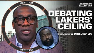 Lakers ceiling the FINALS⁉ Shannon Sharpe amp Perk Debate 🍿  Bucks amp Wolves big wins  First Take [upl. by Silsby883]