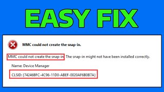 How To Fix MMC Could Not Create the Snap in Error [upl. by Pergrim]
