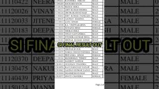 SI FINAL RESULT OUT sibharti siresult [upl. by Hatfield106]