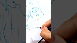 pencil colour drawing cute doll art drawing bts viralvideo shorts new easy drawing ideas [upl. by Sairu277]