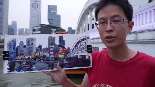 Timelapse Sketch of Singapore River at Elgin Bridge [upl. by Nylesoy]