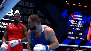 SF 92KG ARZOLA LOPEZ FERNANDO CUB vs ABDULLAYEV MAHAMMAD AZE  IBA World Championships 2023 [upl. by Alo]