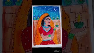 My first Madhubani Art 😱😱😅ytshort madhubanipainting [upl. by Cima370]