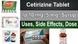 Cetirizine tablet ip 10 mg 5 mg  Cetirizine hydrochloride 10  zyrtec syrup  use side effects [upl. by Im345]