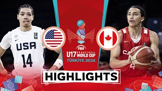 QuarterFinals USA 🇺🇸 vs Canada 🇨🇦  Highlights  FIBA U17 Basketball World Cup 2024 [upl. by Strade419]