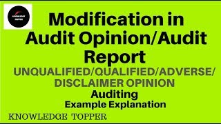 SA 705 Audit Opinions  Modification In Audit Opinion By Knowledge Topper UrduHindi [upl. by Daye]