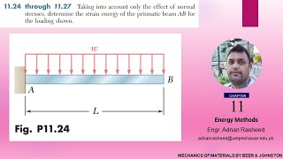 1124 Energy Methods Mechanics of Materials Beer Johnston DeWolf Mazurek [upl. by Mctyre]