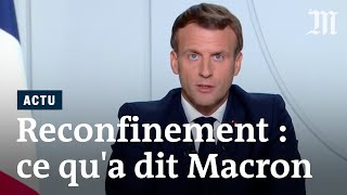 Covid19 et reconfinement  les annonces dEmmanuel Macron face au coronavirus [upl. by Karame]