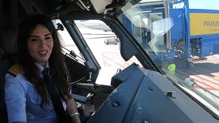 EGYPTAIR’S ALLFEMALE CREW flight to Athens [upl. by Poler]