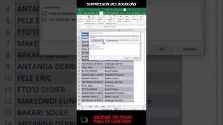 Suppression automatique de doublons excel youtubeshorts doublons reels viral shorts [upl. by Dugaid269]