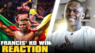 Israel Adesanya Reacts To Francis Ngannous Emotional KO Win amp Talks Best Heavyweight Debate [upl. by Nitsew63]