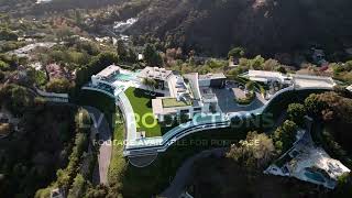 The One Mansion Aerial View in Hollywood Hills  4K Drone Video 944 Airole Way Los Angeles CA [upl. by Aiuoqes]