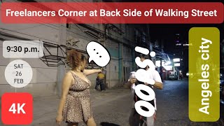 Freelancers near Walking Street at Saturday Night 26 February 2022 Angeles city Philippines 4K [upl. by Yance]