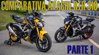 APACHE RTR 310 VS Z400 VS KTM 390 DUKE V3 VS MT 03 VS 450 NK COMPARATIVA DE FICHAS TECNICAS [upl. by Naes]