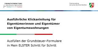 Eigentumswohnung So füllen Sie die GrundsteuerFormulare in ELSTER aus [upl. by Gorman]