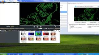 SplitCam Webcam Effect Video Green Contours [upl. by Fadil]