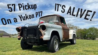 57 Chevy truck on a 2004 4x4 yukon frame build PT7 [upl. by Willem]