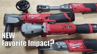 Milwaukee Tool M12 FUEL 38quot amp 12quot Right Angle Impact Wrench Review  New Favorite Tool 2564 2565 [upl. by Airdnua]