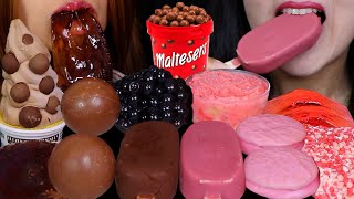 ASMR MALTESERS ICE CREAM CONE CHOCOLATE WONDER BALLS RUBY CHOCOLATE ICE CREAM BAR JELLY STARCH [upl. by Barbur]