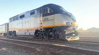 Amtrak San Joaquin Train 716 going by The E Jensen Ave overpass in Fresno California [upl. by Amilah]