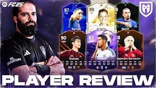 IL RITORNO DI VARANE 87  SCHELIN 90 GARNACHO 88 DYBALA 90 BARCOLA 87 GUSTO 86  FC25 PLAYER REVIEW [upl. by Tacye130]