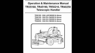 Bobcat TR35160 TR45190 TR50210 TR40250 Telescopic Handler Manual [upl. by Elenore]