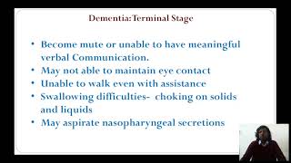 Lecture 04  Delirium and Dementia  Week 8 [upl. by Eillime]