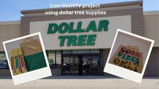 IronOnHTV Dollar Tree Supplies To Make a Design On A Tote Bag [upl. by Kendra662]