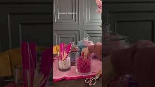 Set up for the Build Your Own Swag Bag Party partyideas partyfavors easydiy girls makeupbag [upl. by Long]