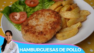 COMO HACER HAMBURGUESAS DE POLLO  RECETA RAPIDA Y FACIL [upl. by Ynahirb305]