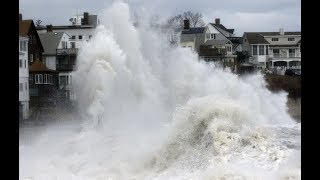 storm surge Massachusetts Gloucester Scituate Quincy and Marshfield travel high waves [upl. by Cannice]