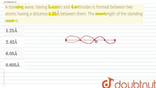 A standing wave having 5 nodes and 4 antinodes is formed between two atoms having a distance 1 [upl. by Hort]