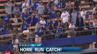 Man Catches Baseball in Stands VIDEO [upl. by Averell]