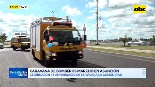 Caravana de Bomberos marchó en Asunción [upl. by Klarrisa98]