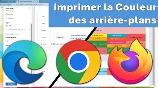 imprimer la couleur darrière plan sur Chrome Edge ou Firefox [upl. by Eleazar34]