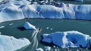 Glacier Vs Jet Ski alaska drone fpv [upl. by Refinneg285]