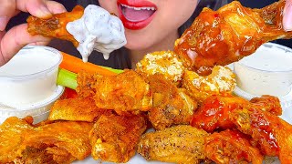 WINGSTOP FRIED CHICKEN WINGS HOT HONEY MANGO HABANERO LEMON PEPPER  ASMR  MUKBANG EATING SOUNDS [upl. by Keane]