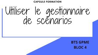 Utiliser le Gestionnaire de scenarios pour comparer différentes hypothèses de rentabilité dactivité [upl. by Ninehc]